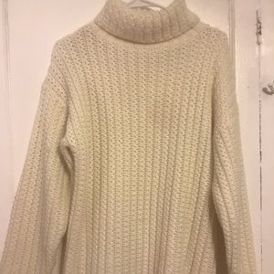 Hand-knit turtleneck sweater